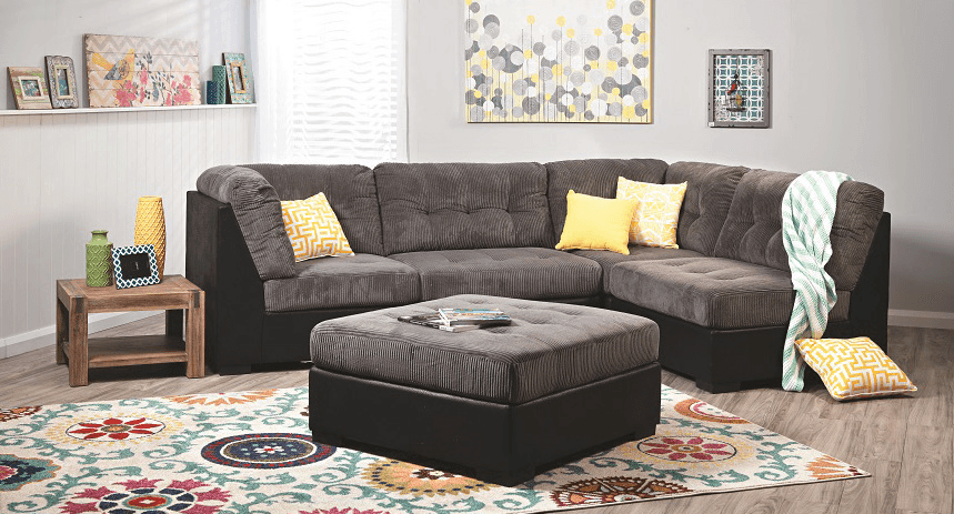 Colossus Nu Buck/Cordurroy Modular Lounge With Ottoman