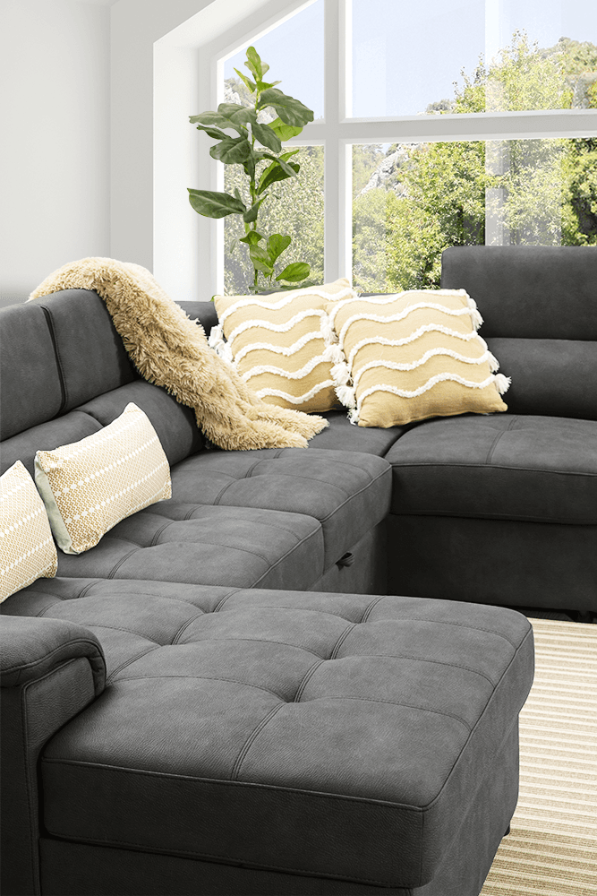 Tyson Premium Rhino 4 Seater Lift up Left Hand Chaise Lounge With Ottoman