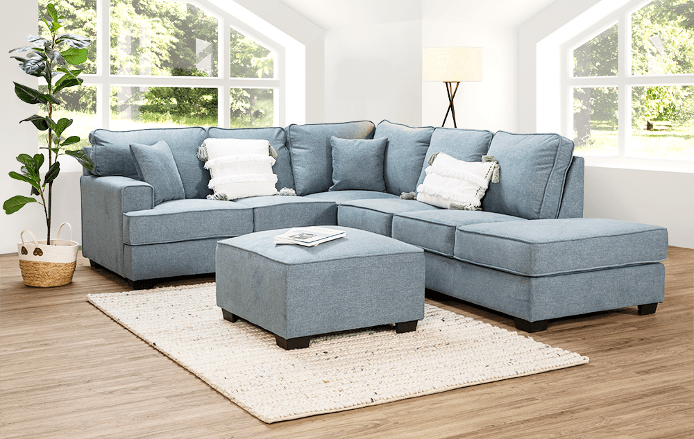 Cologne Sunlight Modular Lounge With Chaise With Ottoman