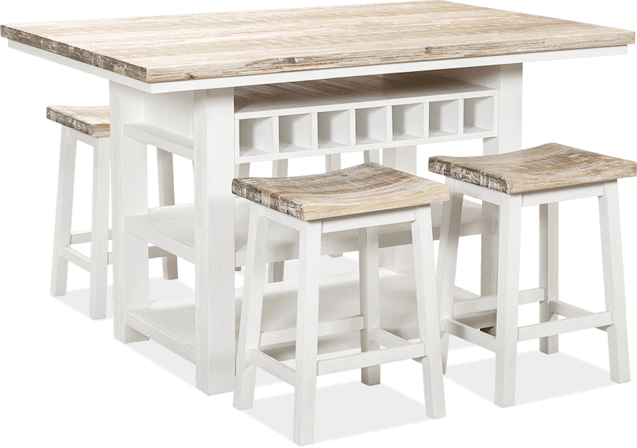 Bermuda Acacia 5 Piece Bar Suite