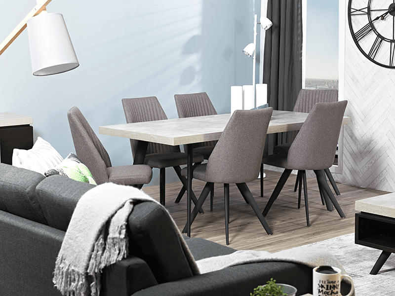 Manhattan MDF/Metal 1800 Rectangle Dining Table