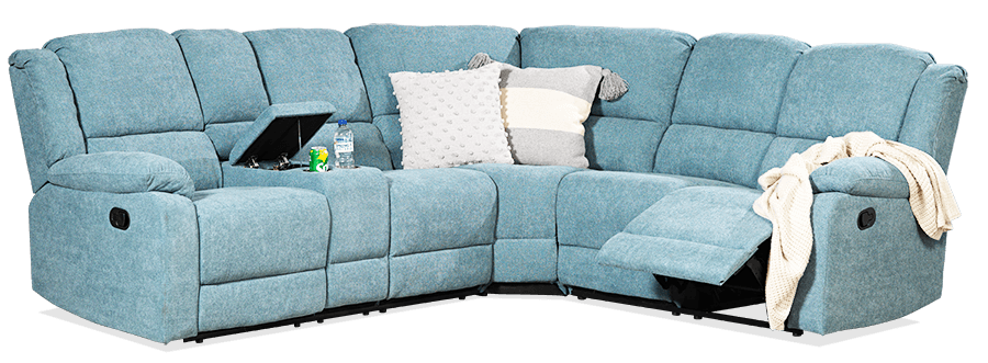 Albion Fabric Modular Lounge With 2 Built In Recliners