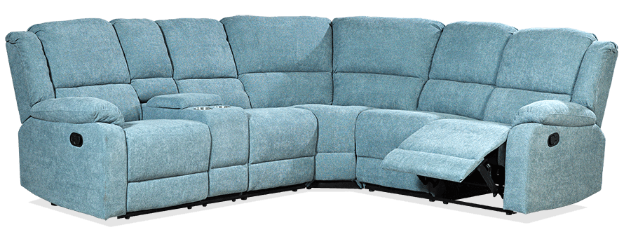 Albion Fabric Modular Lounge With 2 Built In Recliners