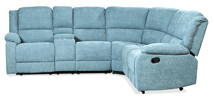 Albion Fabric Modular Lounge With 2 Built In Recliners