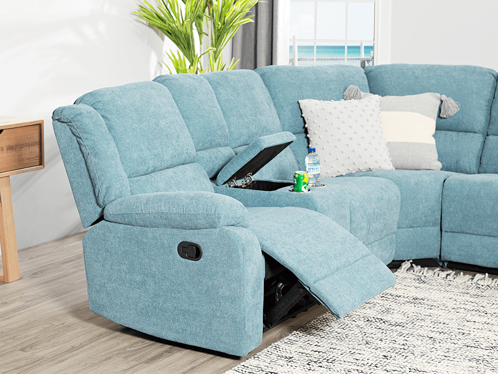 Albion Fabric Modular Lounge With 2 Built In Recliners