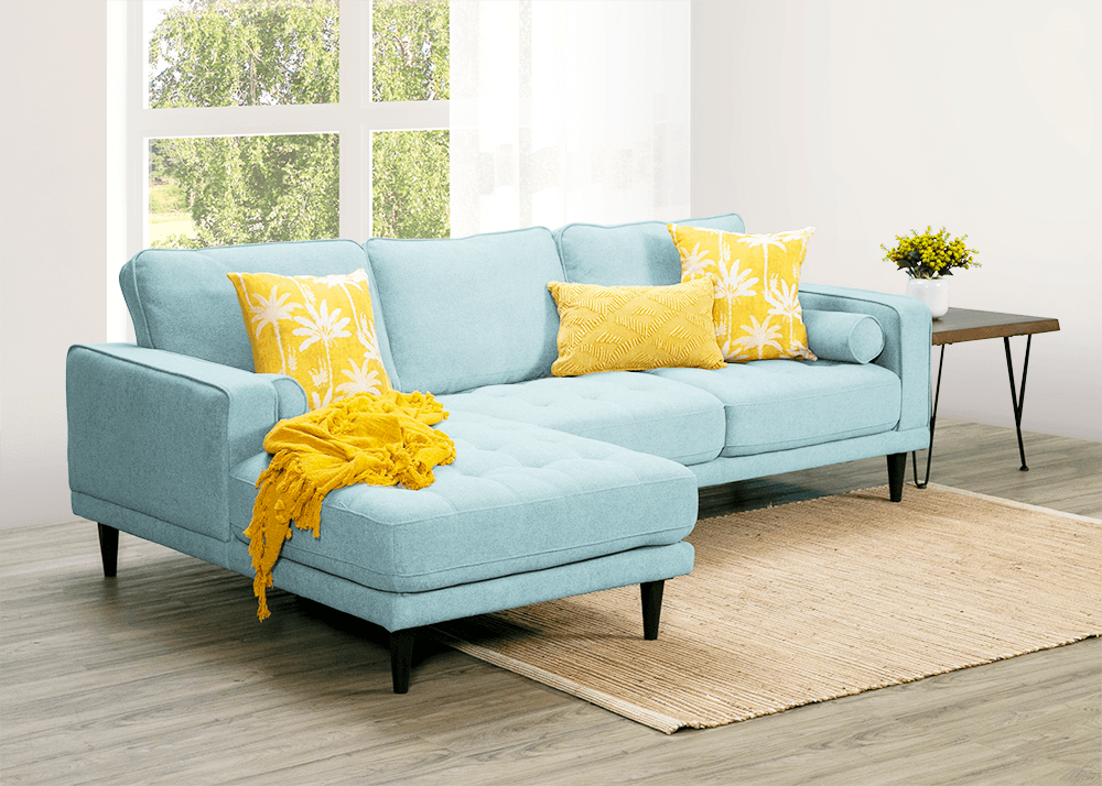 Eva Fabric 3 Seater Sofa With Left Hand Chaise
