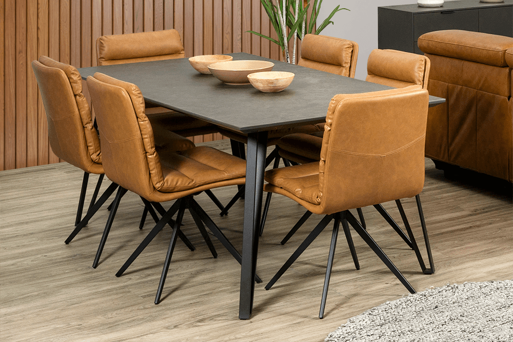 Onyx MDF/Metal Rectangle Dining Table