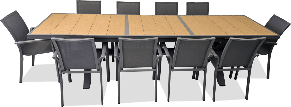 Loxton Aluminium/Polywood Extendable Dining Table