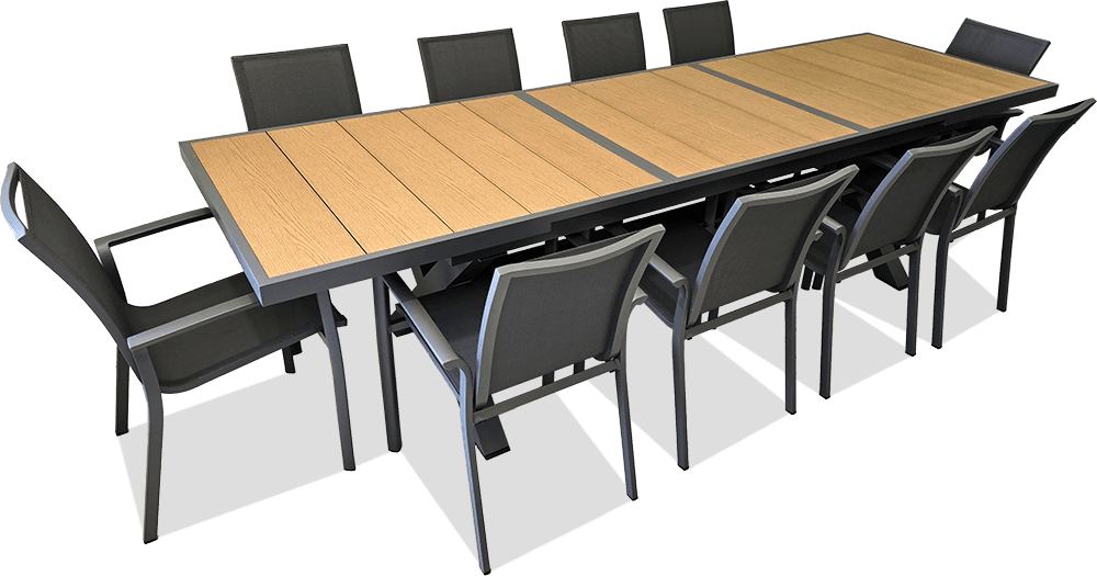 Loxton Aluminium/Polywood Extendable Dining Table