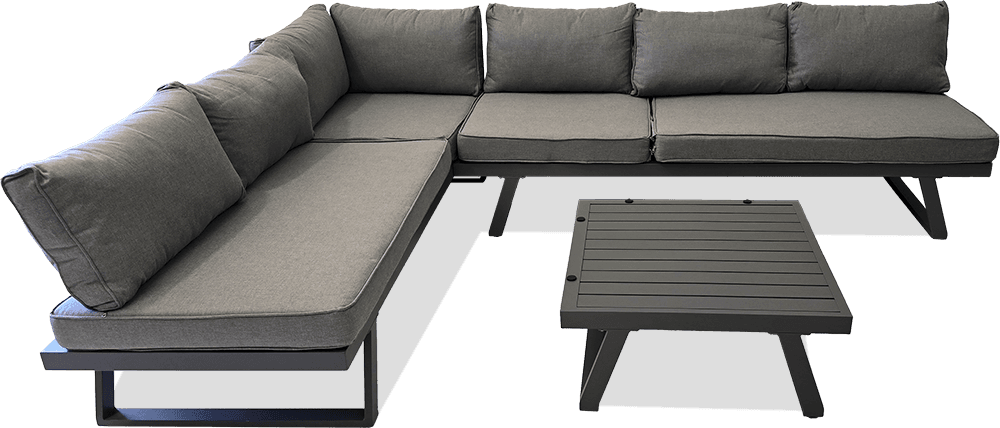 Kiandra Aluminium Aluminium 3 Piece Modular 3 Piece DIY Modular Package Lounge With Coffee Table With Coffee Table