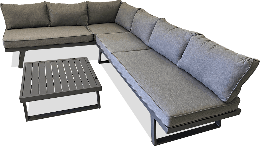 Kiandra Aluminium Aluminium 3 Piece Modular 3 Piece DIY Modular Package Lounge With Coffee Table With Coffee Table