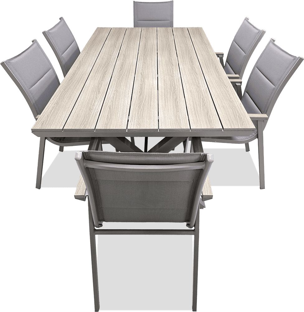 Corinna Aluminium/Polywood 7 Piece Dining Suite