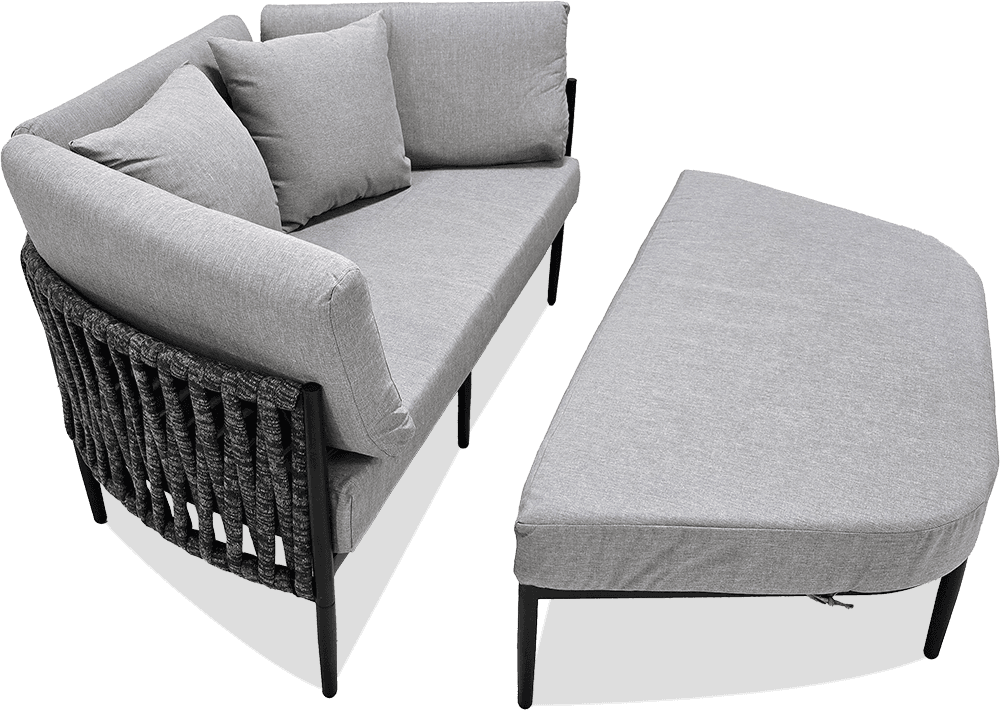Deville Steel/Rope 2 Piece Day Bed