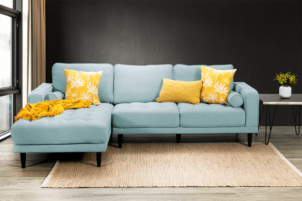 Eva Fabric 3 Seater Sofa With Left Hand Chaise