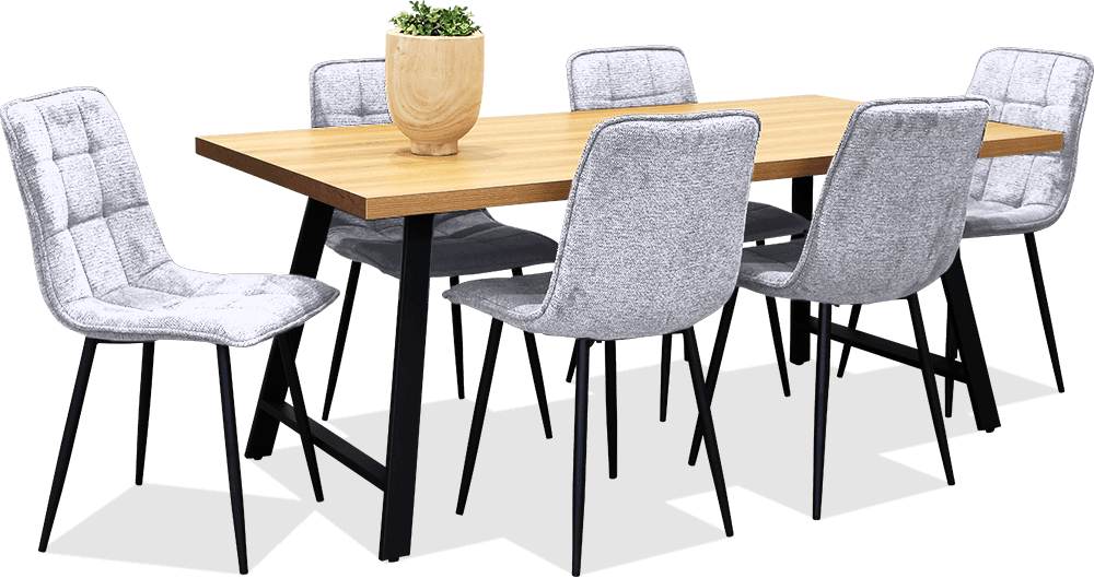 Oregon MDF/Melamine 7 Piece 1800 Dining Suite