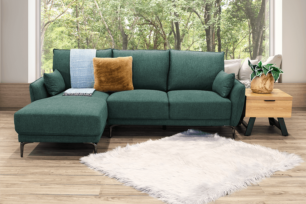 Otto Fabric 3 Seater Sofa With Left Hand Chaise