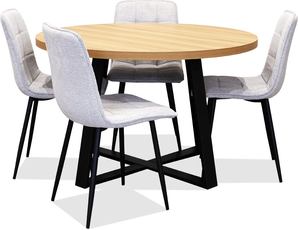 Oregon MDF/Melamine 5 Piece Round Dining Suite