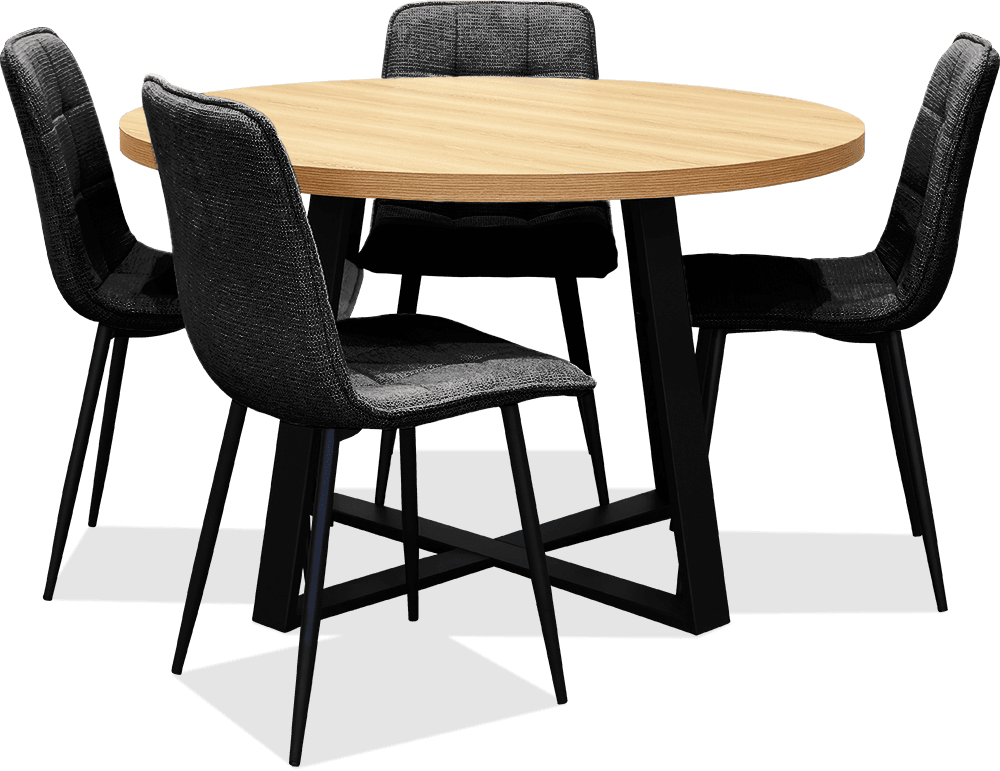 Oregon MDF/Melamine 5 Piece Round Dining Suite