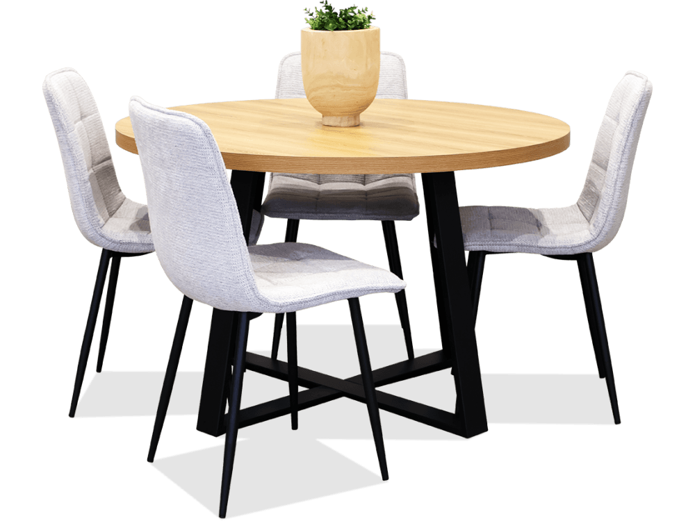 Oregon MDF/Melamine 5 Piece Round Dining Suite