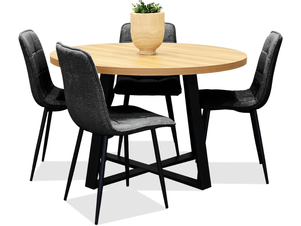 Oregon MDF/Melamine 5 Piece Round Dining Suite