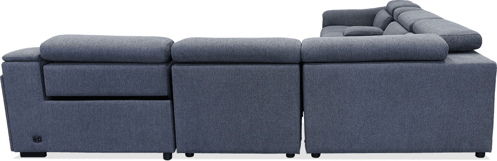 Santana Elegant 5 Seater Modular Lounge With 2 Built In Power Recliners With Console