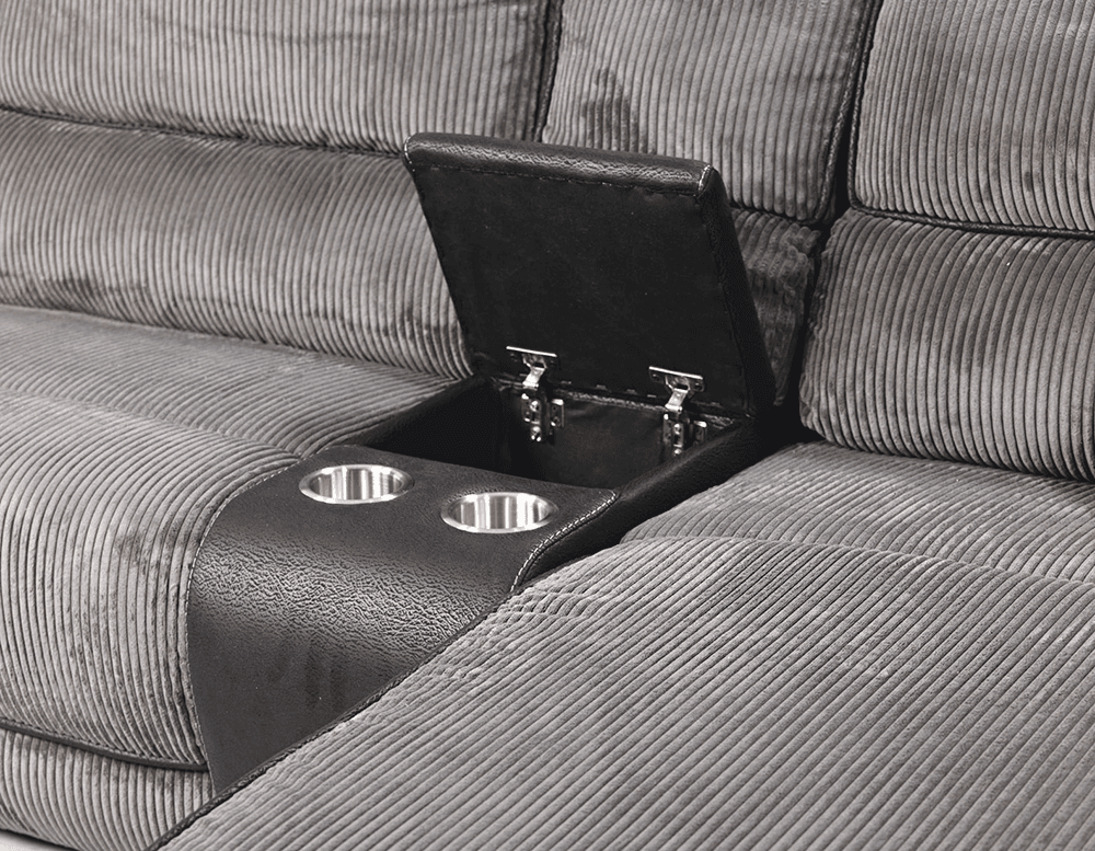 Maddox Nu Buck/Cordurroy Modular Lounge With Chaise With In Built Recliner