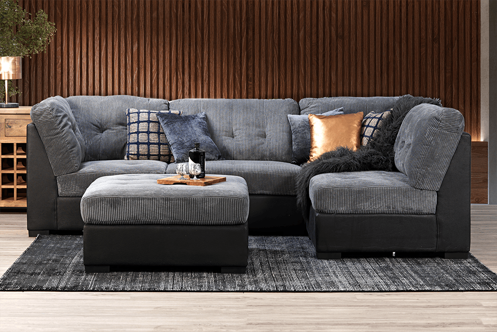 Colossus Nu Buck/Cordurroy Modular Lounge With Ottoman