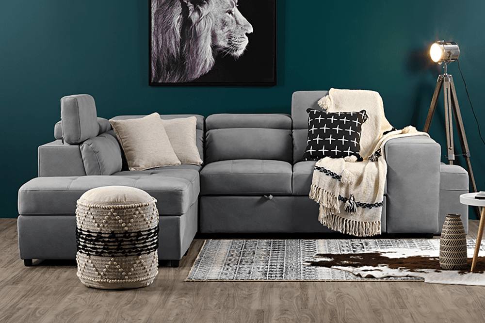 Giorgio Premium Rhino Lounge With Inbuilt Sofa bed Reverse