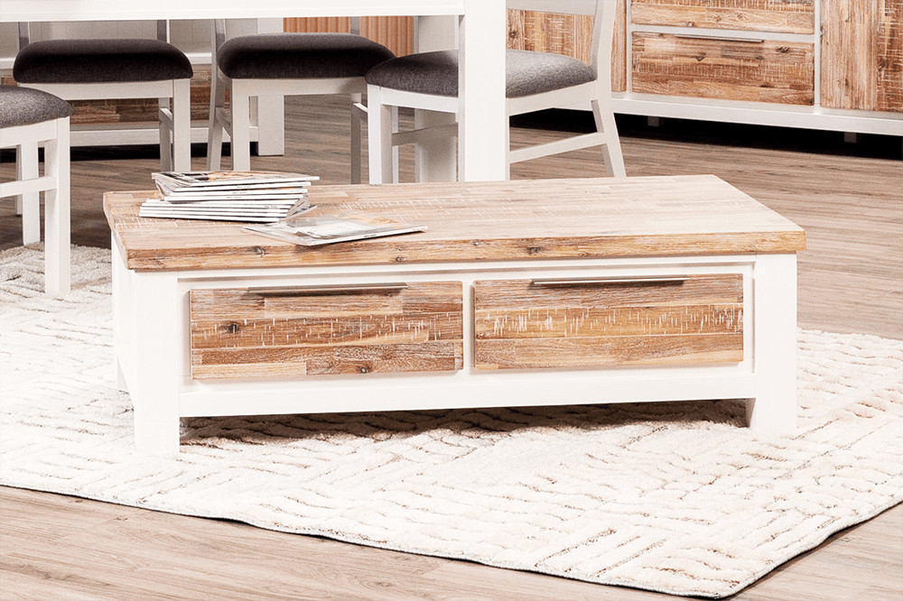 Bermuda Acacia Rectangle 2 Drawer Coffee Table