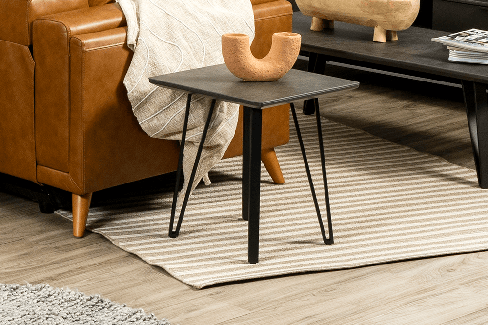 Onyx MDF/Metal Square Lamp Table