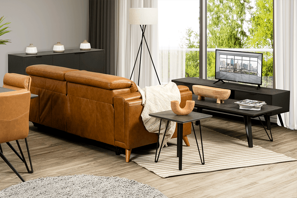 Onyx MDF/Metal Square Lamp Table