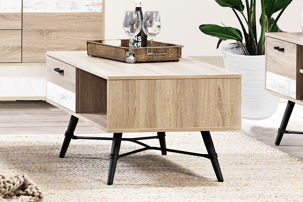 Westwood Melamine Rectangle 1 Drawer Coffee Table