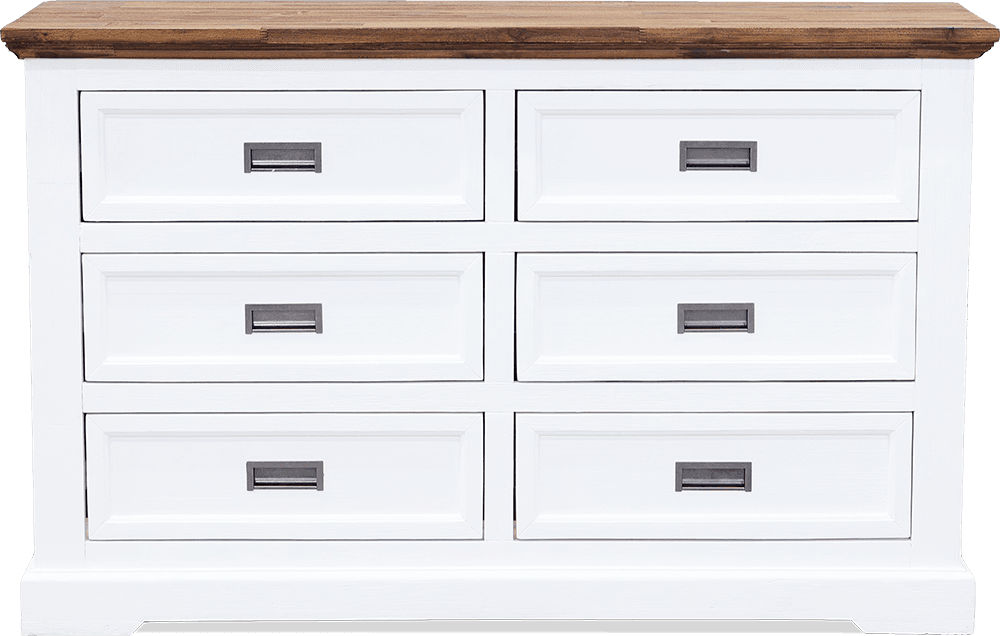 Augusta Acacia 6 Drawer Low Chest