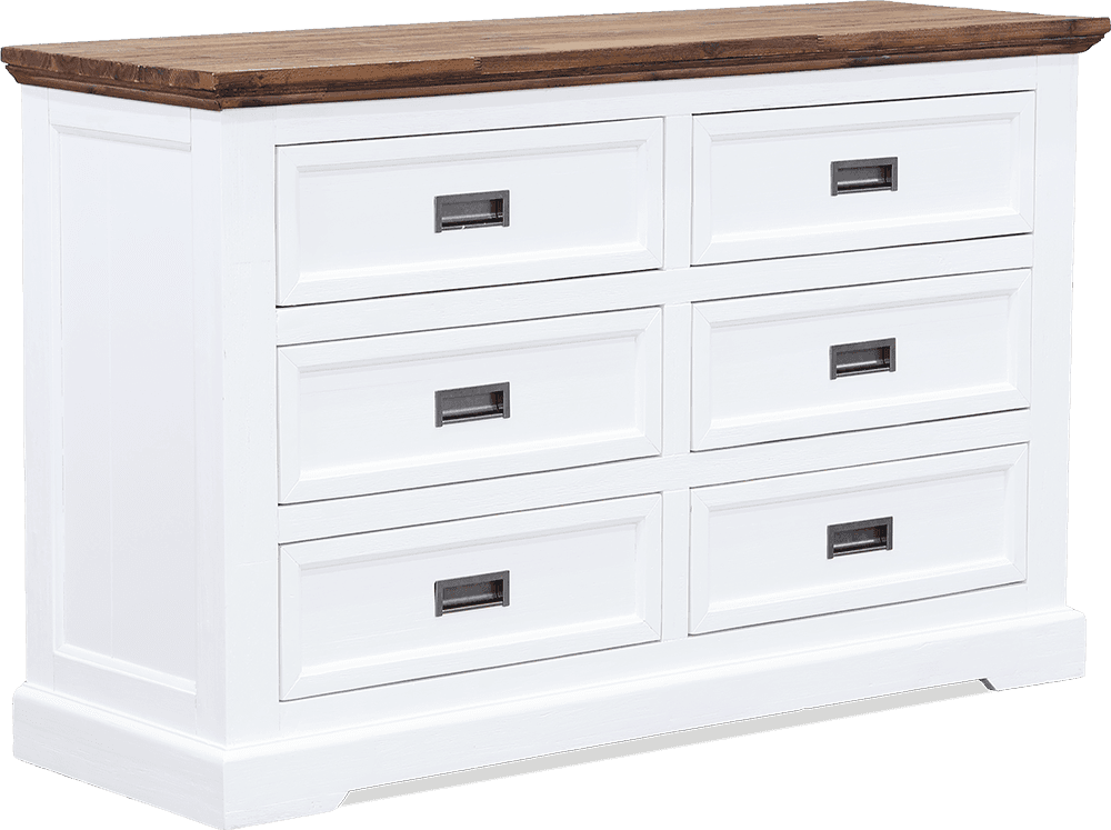 Augusta Acacia 6 Drawer Low Chest