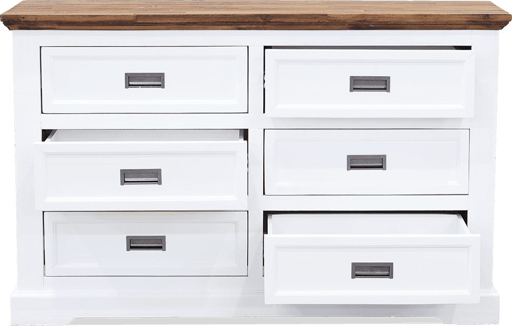 Augusta Acacia 6 Drawer Low Chest