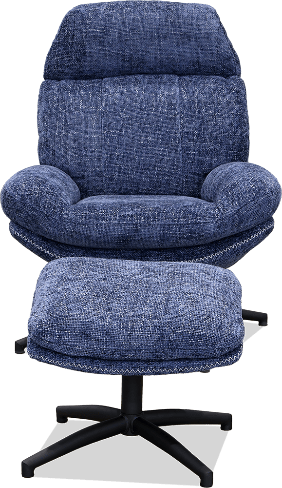 Dani Fabric Swivel Chair (Inc. Footstool)
