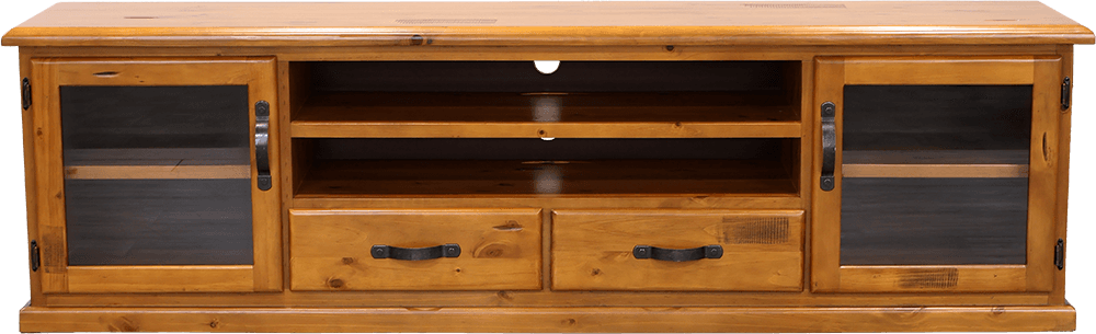 Ranger Pine Large 2 Door 2 Drawer TV/DVD Unit