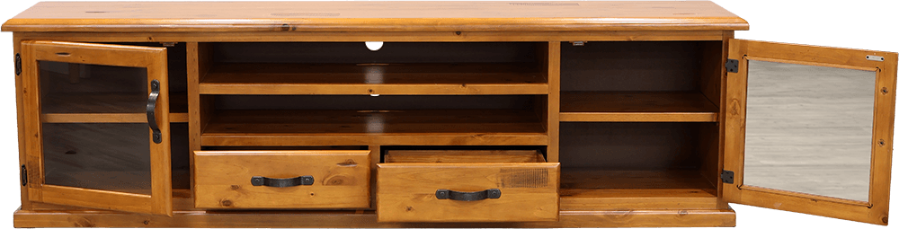 Ranger Pine Large 2 Door 2 Drawer TV/DVD Unit