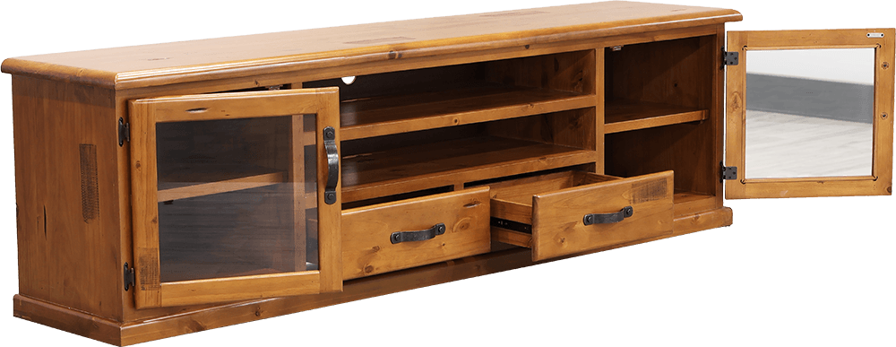 Ranger Pine Large 2 Door 2 Drawer TV/DVD Unit