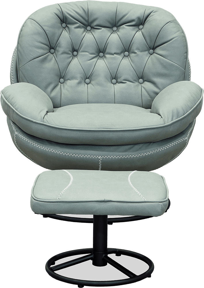 Hugo Fabric Swivel Chair (Inc. Footstool)