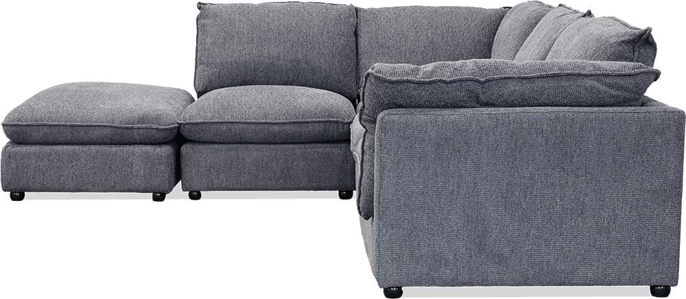 Cruz Night 4 Seater Lounge With Left Hand Chaise With Ottoman