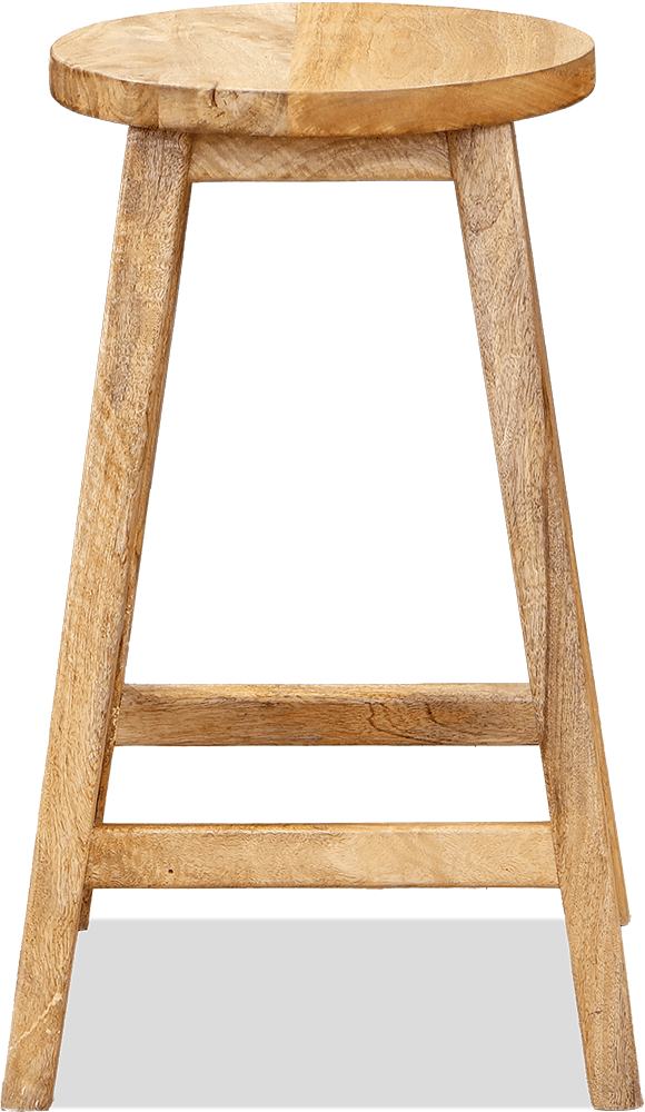 Preston Fruitwood Round Bar Stool
