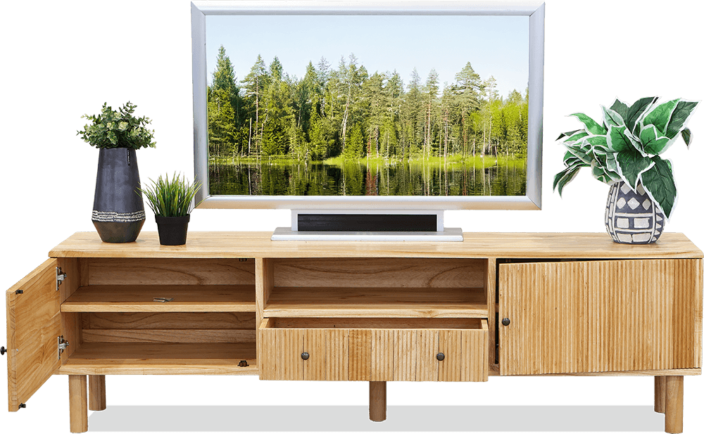 Naples* White Cedar 2 Door TV/DVD Unit Natural