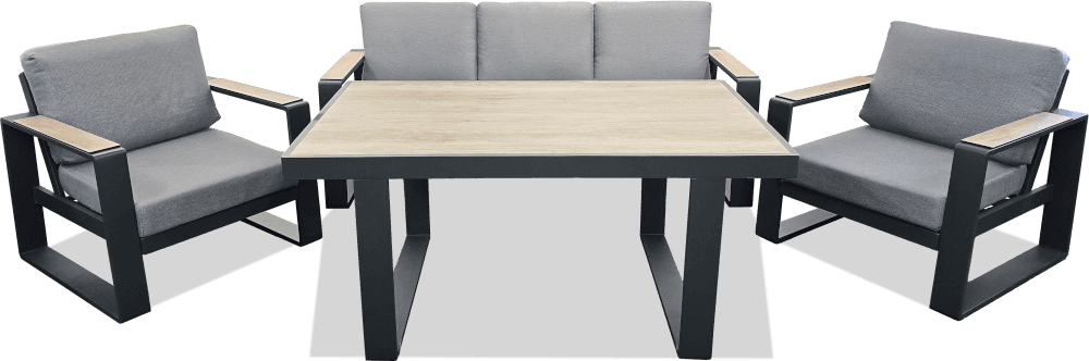 Delta Aluminium 4 Piece Low Dining Suite