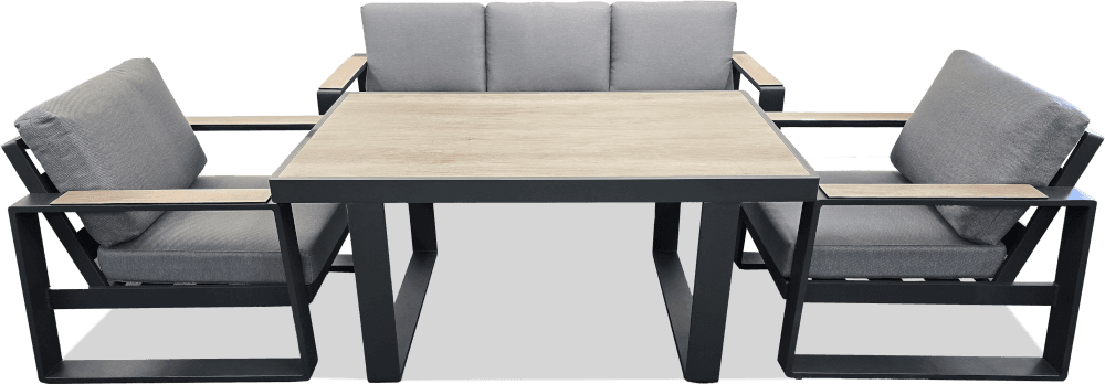 Delta Aluminium 4 Piece Low Dining Suite