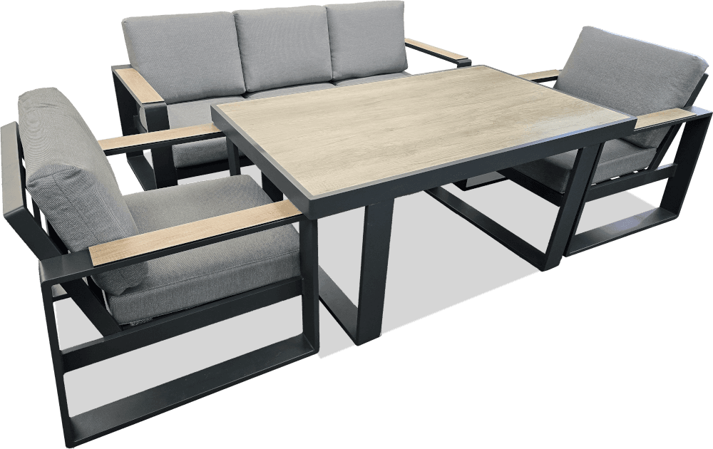 Delta Aluminium 4 Piece Low Dining Suite