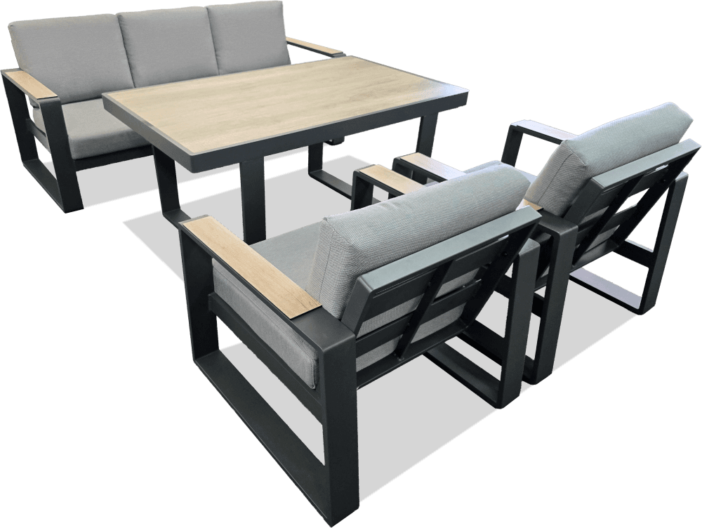 Delta Aluminium 4 Piece Low Dining Suite