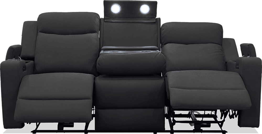 Raven Rhino 3 Seater Lounge With 2 Built In Power Recliners