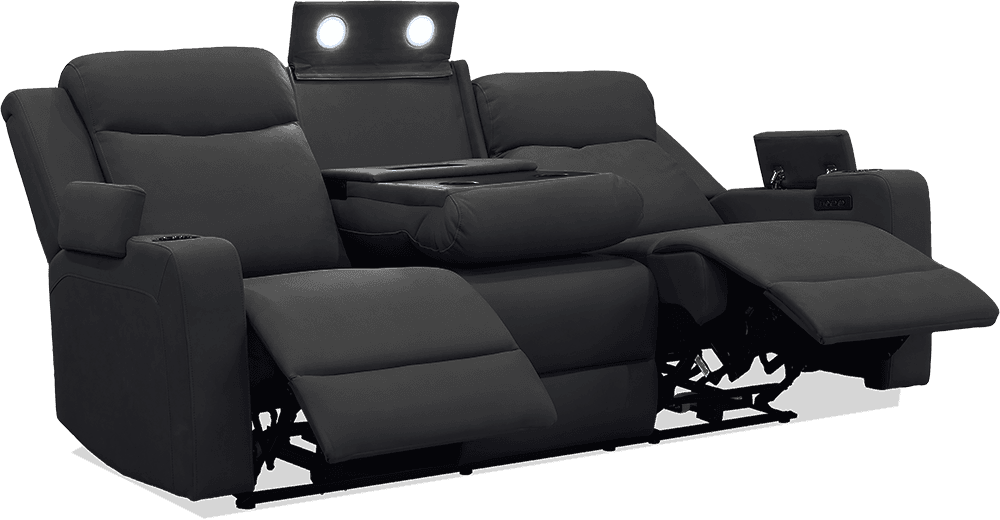 Raven Rhino 3 Seater Lounge With 2 Built In Power Recliners