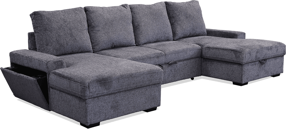 Jonty Soft Weave 4 Seater Lounge With Inbuilt Sofa bed